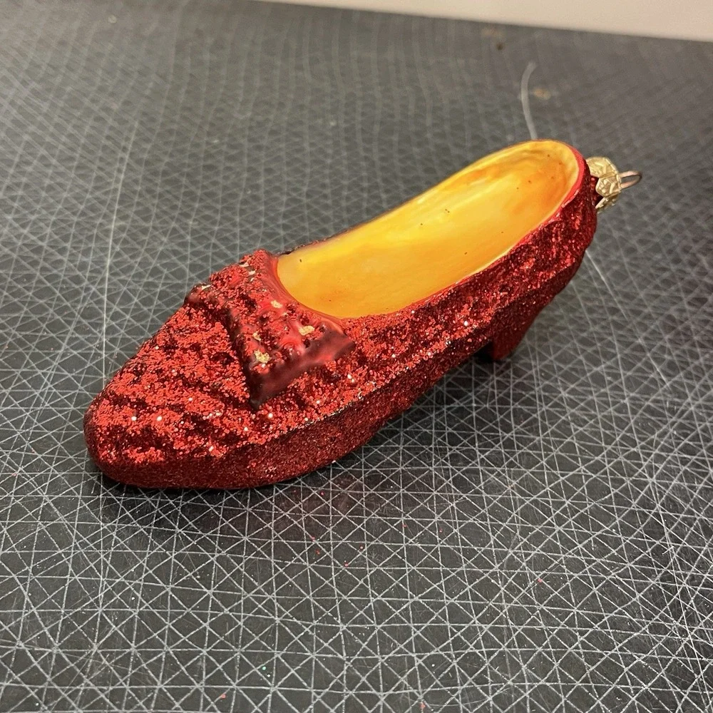 Christopher Radko Wizard‎ Of Oz Blown Glass Ornaments RUBY SLIPPERS (One) *Read!